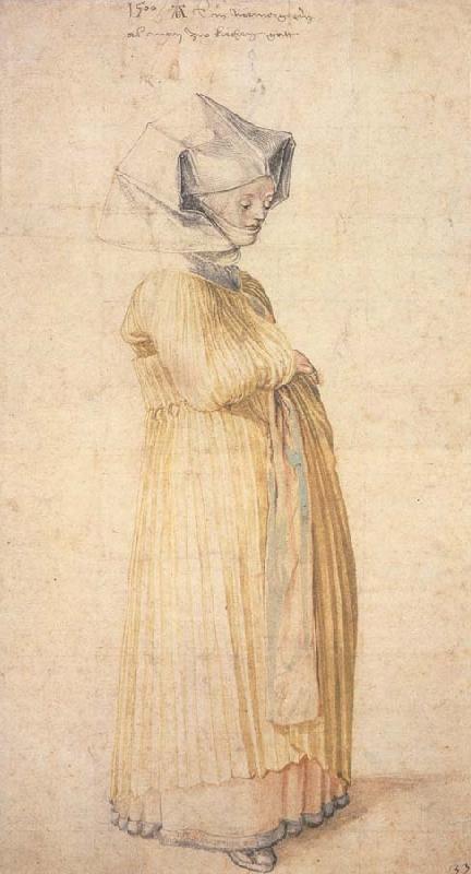 Albrecht Durer A Nuremberg lady Dressed to go to Church oil painting image